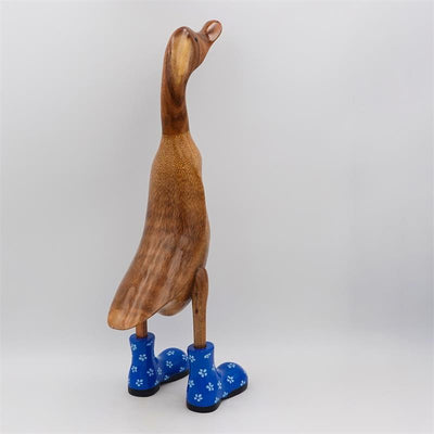Canard géant « Ronja » beige-marron bleu avec des fleurs