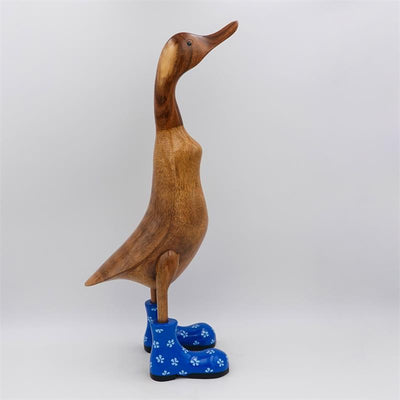 Canard géant « Ronja » beige-marron bleu avec des fleurs