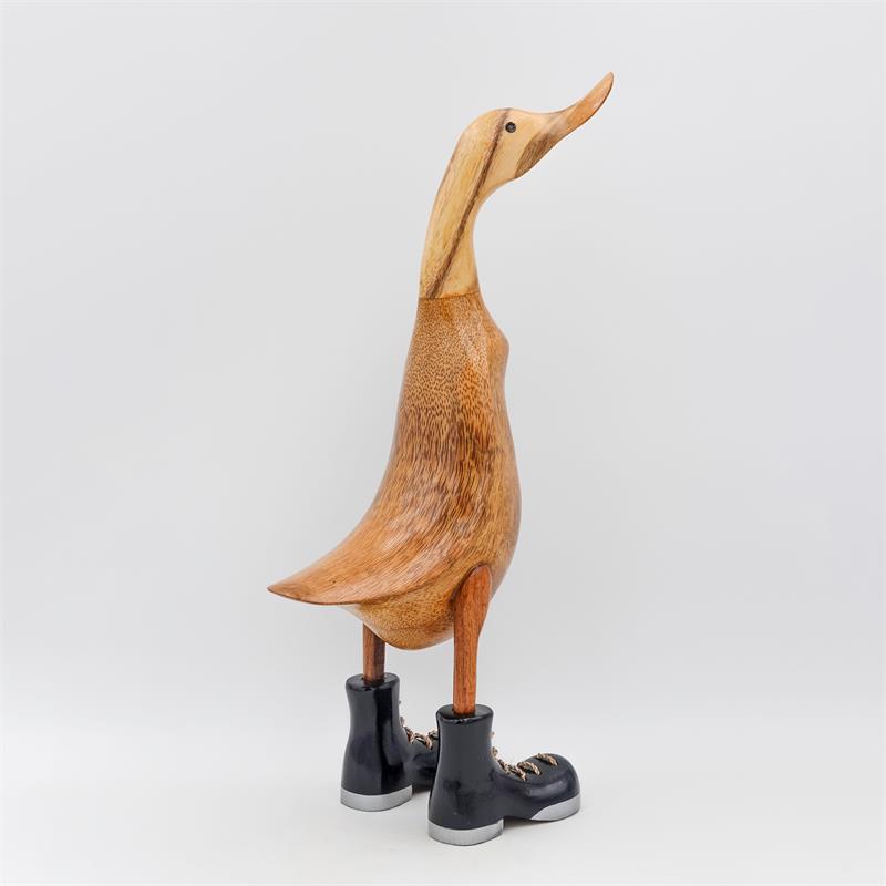 Canard »Wilfried« - grand canard dressé brun avec des chaussures noires/argentées