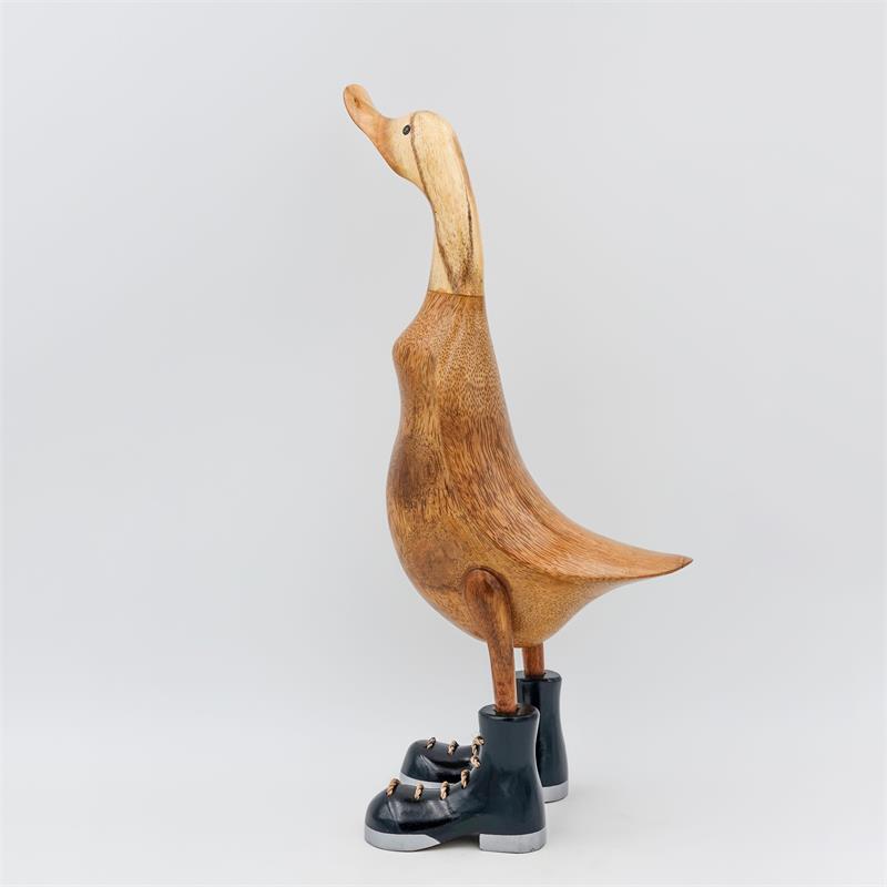 Canard »Wilfried« - grand canard dressé brun avec des chaussures noires/argentées