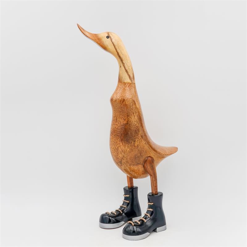 Canard »Wilfried« - grand canard dressé brun avec des chaussures noires/argentées