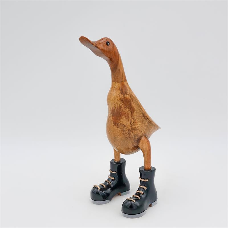 Canard »Werner« - dressé brun moyen avec des chaussures noires/argentées