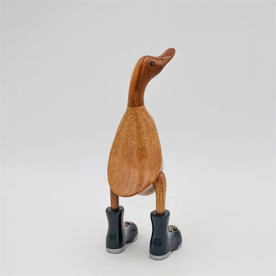 Canard »Walter« - petit canard dressé brun avec des chaussures noires/argentées