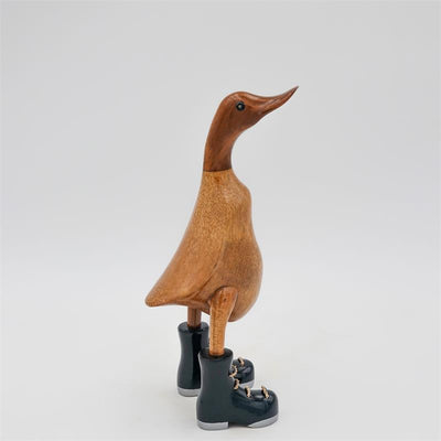 Canard »Walter« - petit canard dressé brun avec des chaussures noires/argentées