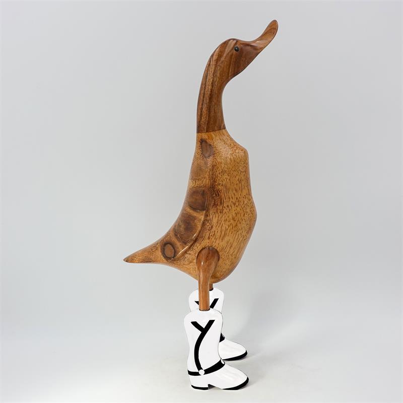 Canard Cowboy »Virgil Erpel« grand marron dressé avec des bottes blanches