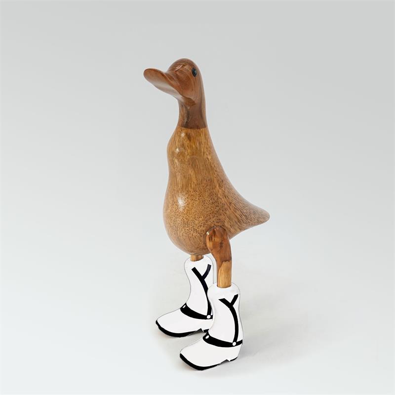 Bottes de cowboy blanches et marron de petite taille « Duck Holiday »