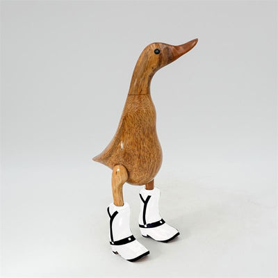 Bottes de cowboy blanches et marron de petite taille « Duck Holiday »