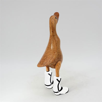 Bottes de cowboy blanches et marron de petite taille « Duck Holiday »
