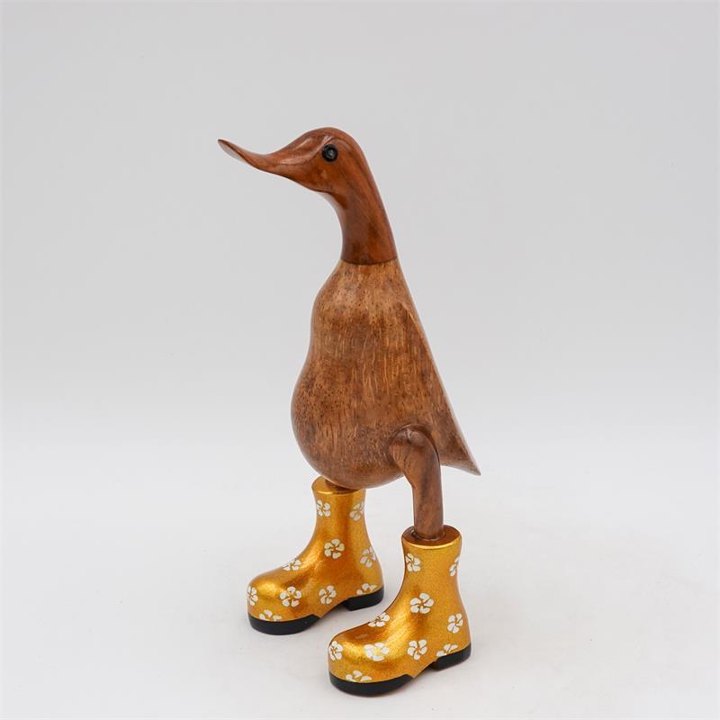 Canard »Bärbel« petit brun dressé de couleur dorée avec des fleurs