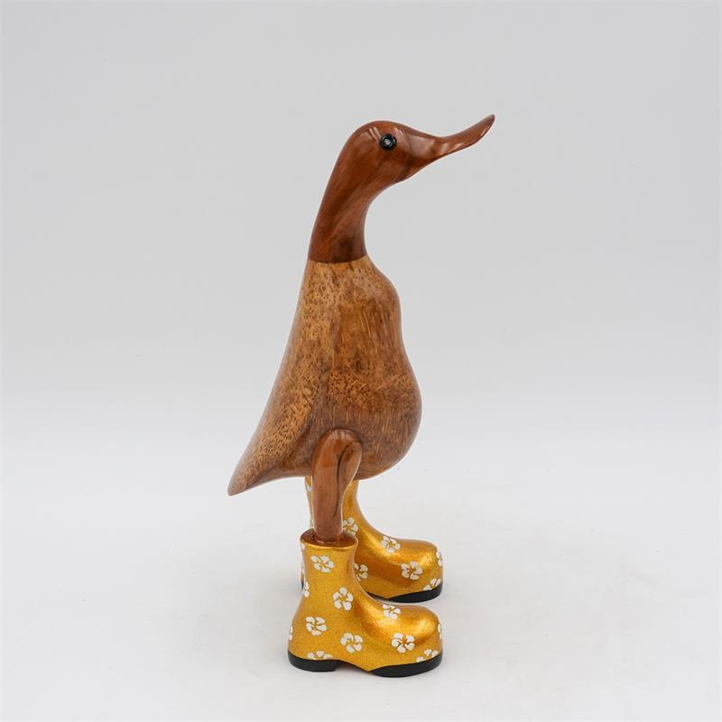 Canard »Bärbel« petit brun dressé de couleur dorée avec des fleurs