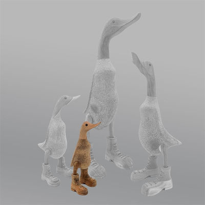 Canard »Bruno« - petit canard dressé beige-brun avec des chaussures