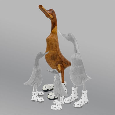 Canard géant »Ilka« beige-brun blanc avec des fleurs