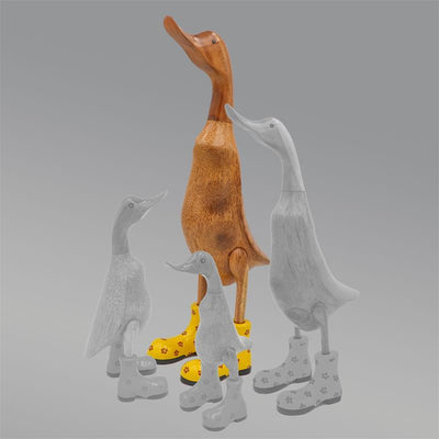 Canard géant « Denise » beige-brun jaune à fleurs
