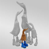 Canard »Rosalie« petit marron dressé bleu avec des fleurs