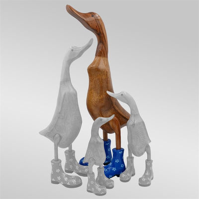 Canard géant « Ronja » beige-marron bleu avec des fleurs