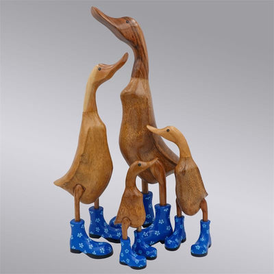 Canard géant « Ronja » beige-marron bleu avec des fleurs