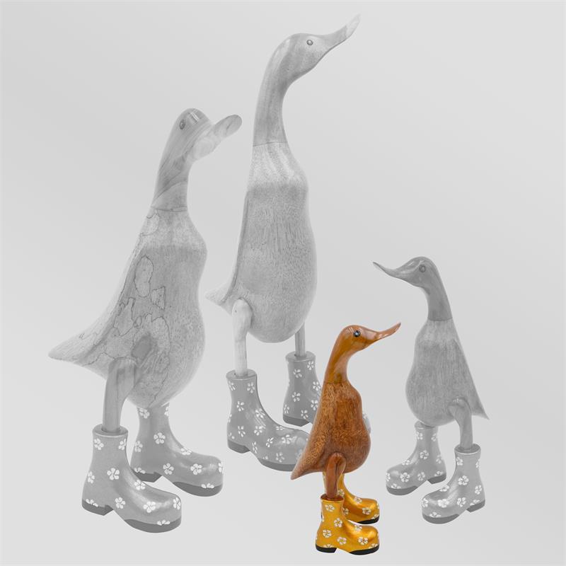 Canard »Bärbel« petit brun dressé de couleur dorée avec des fleurs