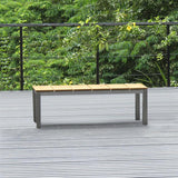 Fides Gartenbank ohne Rückenlehne 130 x 45cm Teak Grade A mit Edelstahl
