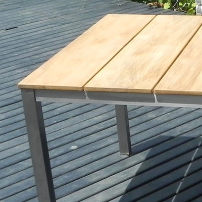 Table à manger Fides Color 100 x 100 x 75 cm en teck avec structure en aluminium