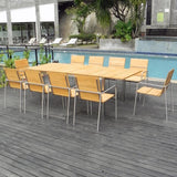 Fides Ausziehtisch 250/175 x 100 x 76 cm Teak Grade A mit Edelstahlgestell