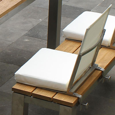 Dossier Fides / Zilart en Batyline avec coussin pour banc sans dossier