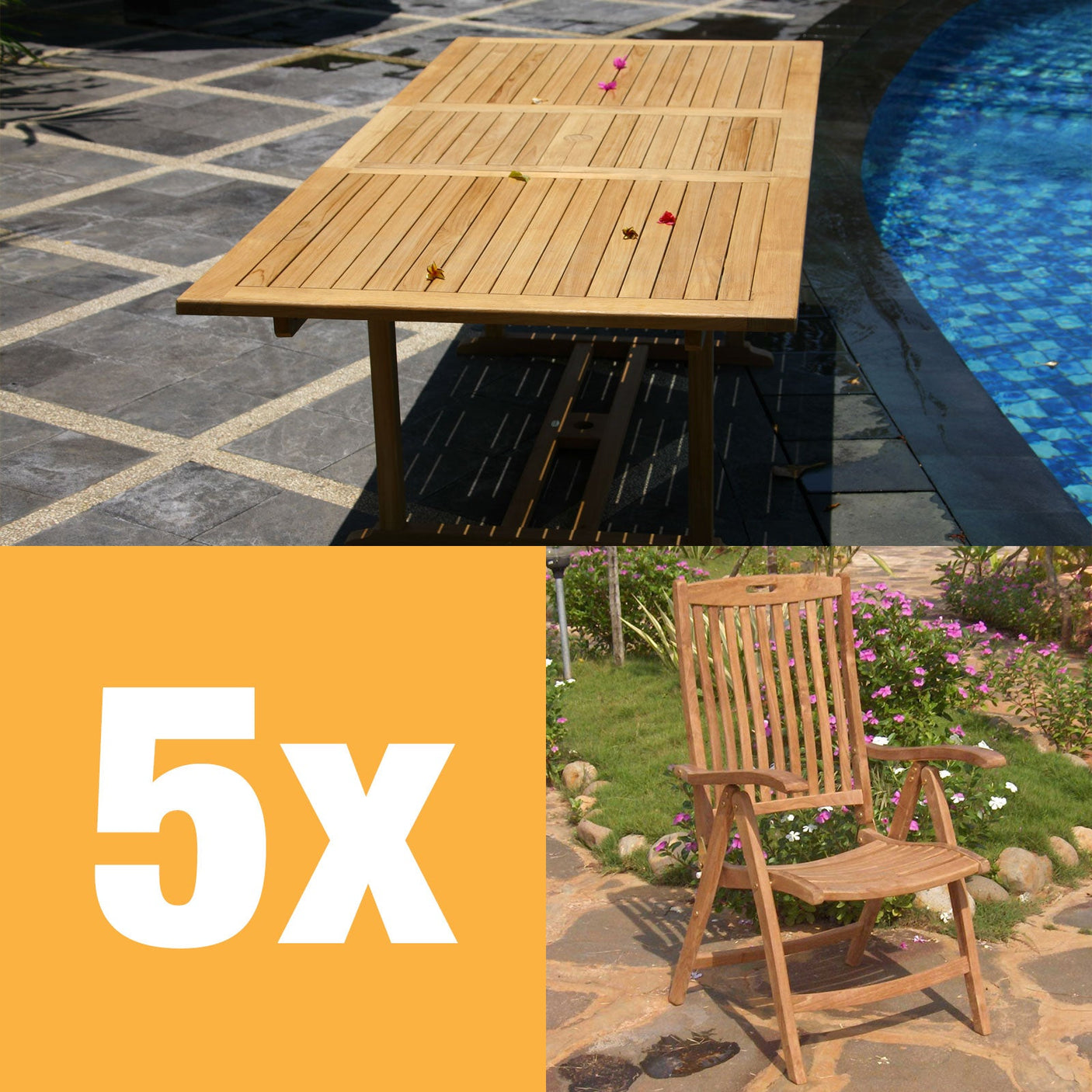 Ensemble Florida 240 composé d'une table extensible Florida 240/180 x 105 et de chaises à dossier haut Florida