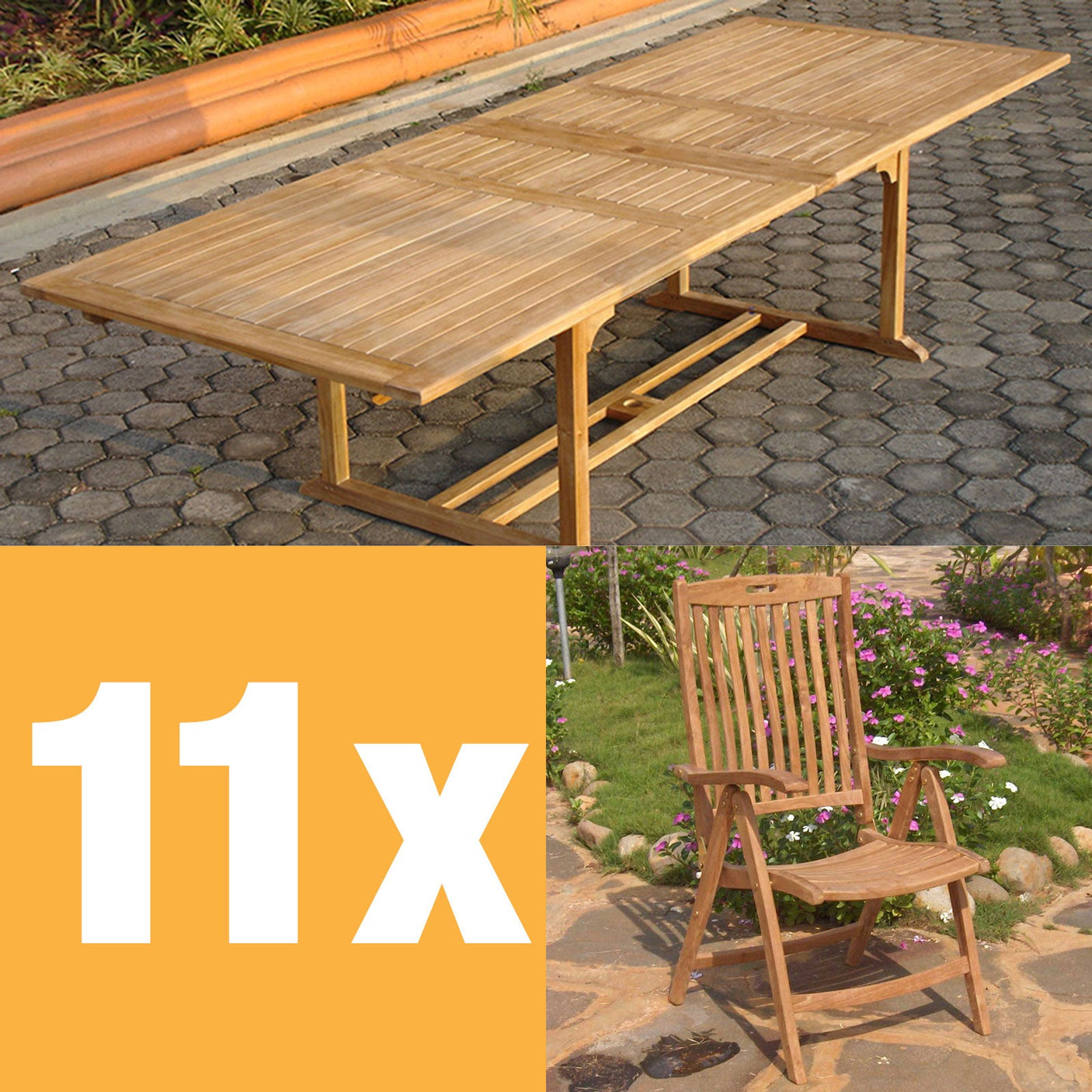 Ensemble Florida 300 composé d'une table extensible double Florida 300/250/200x110 et de chaises à dossier haut Florida