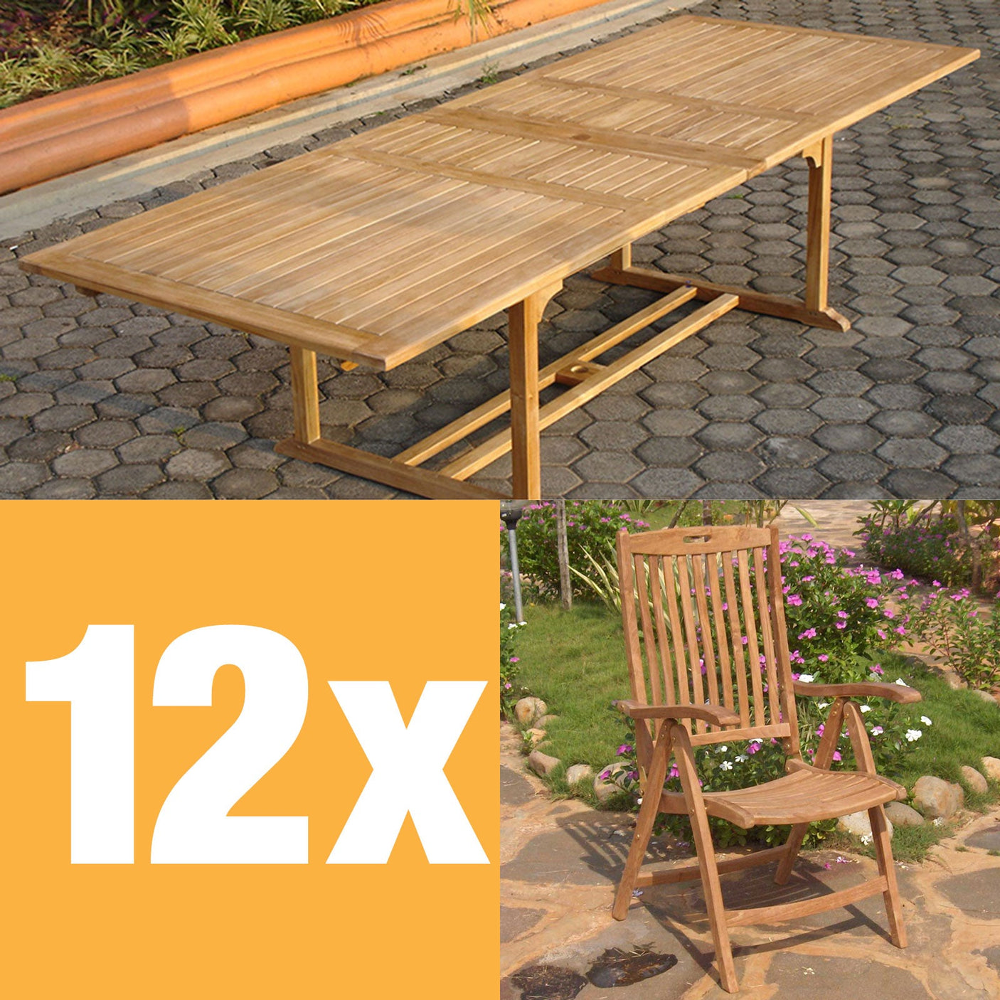 Ensemble Florida 300 composé d'une table extensible double Florida 300/250/200x110 et de chaises à dossier haut Florida