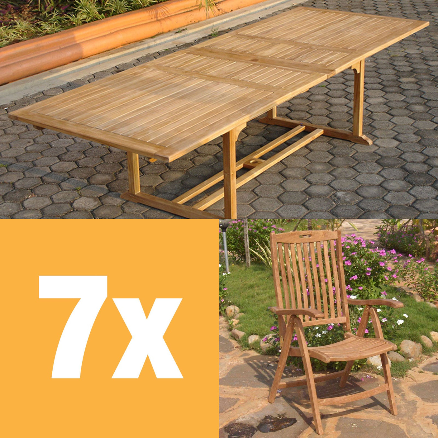 Ensemble Florida 300 composé d'une table extensible double Florida 300/250/200x110 et de chaises à dossier haut Florida