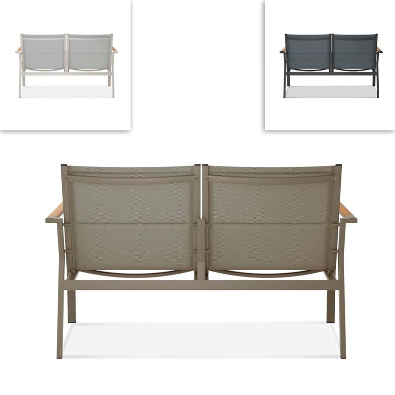 Gazelig Sofa 2 Sitzer  124,7 x 74,5 x 75 cm Aluminium und Batyline