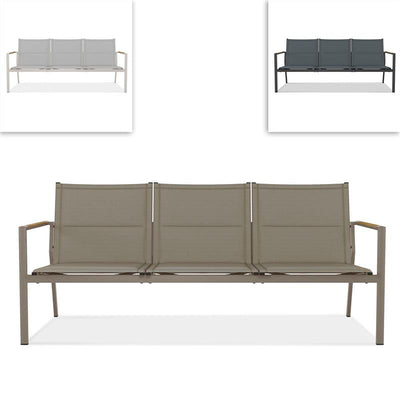 Gazelig Sofa 3 Sitzer  180,2 x 74,5 x 75 cm Aluminium und Batyline