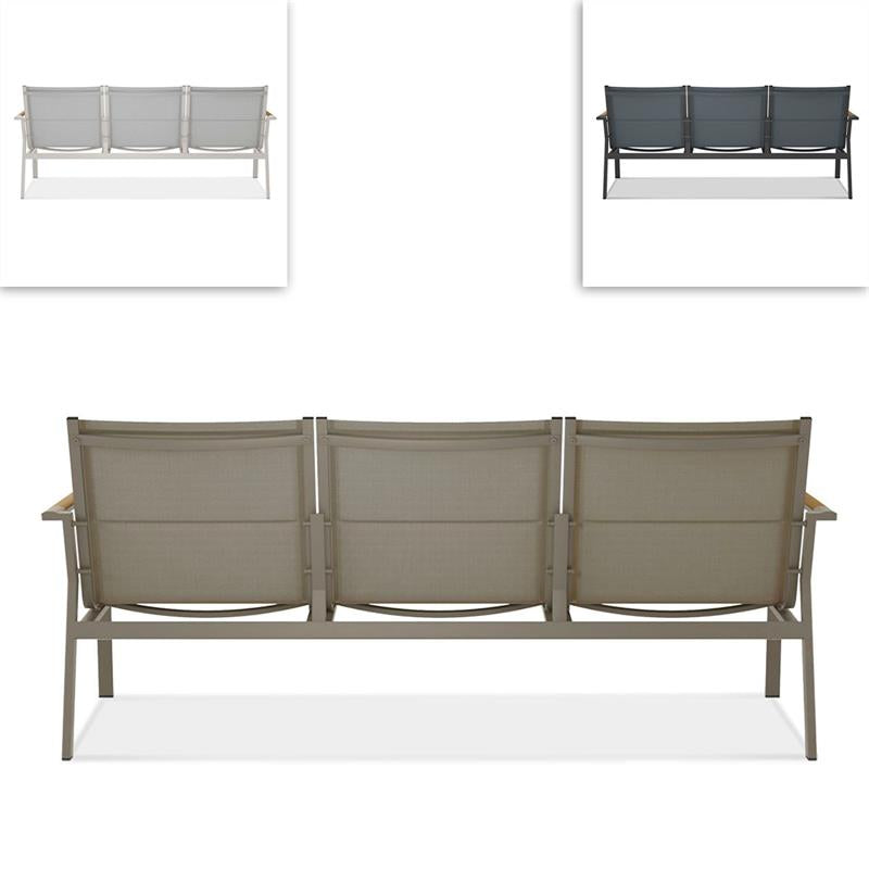 Gazelig Sofa 3 Sitzer  180,2 x 74,5 x 75 cm Aluminium und Batyline