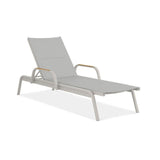 Gazelig lounger with armrests 195 x 76.7 x 32.5 cm aluminum and Batyline