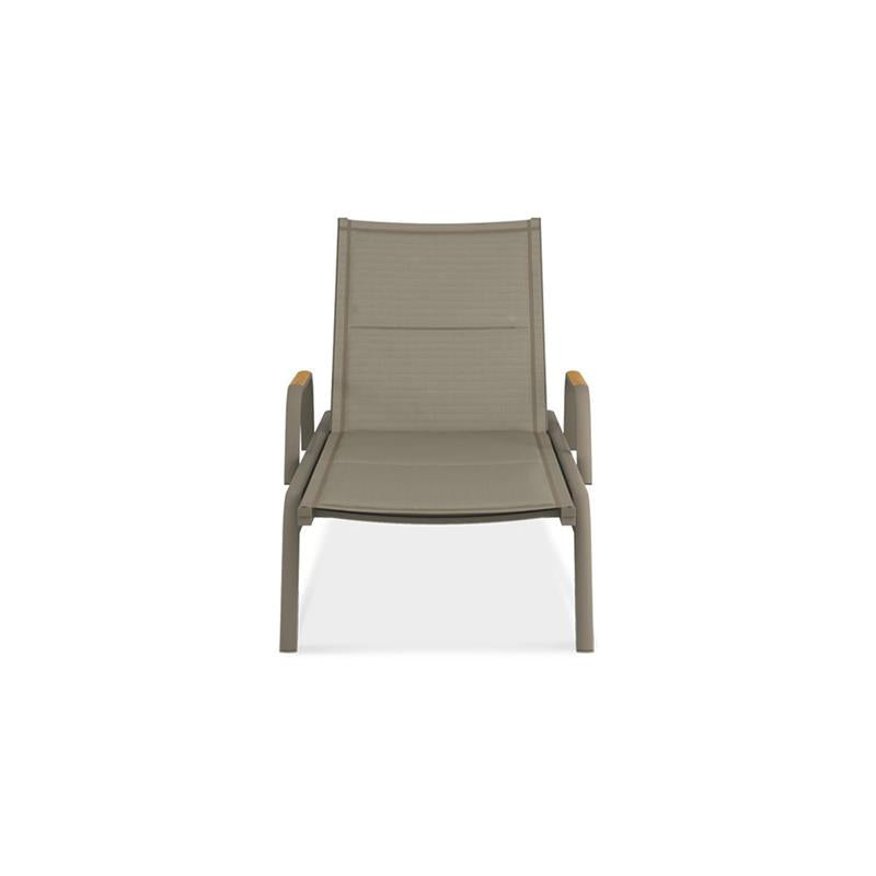 Gazelig lounger with armrests 195 x 76.7 x 32.5 cm aluminum and Batyline