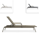 Gazelig lounger with armrests 195 x 76.7 x 32.5 cm aluminum and Batyline