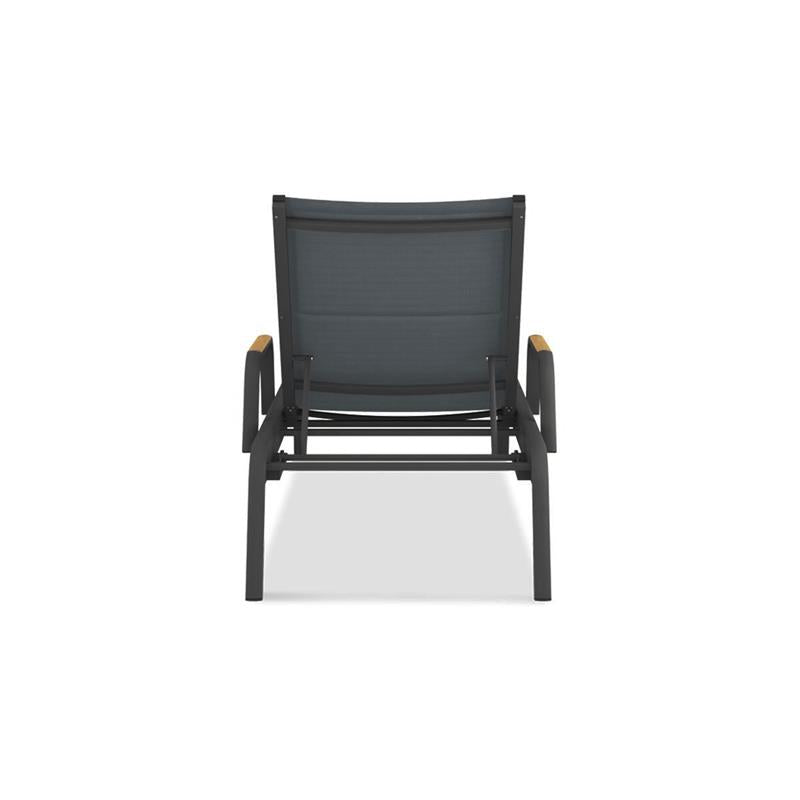 Gazelig lounger with armrests 195 x 76.7 x 32.5 cm aluminum and Batyline