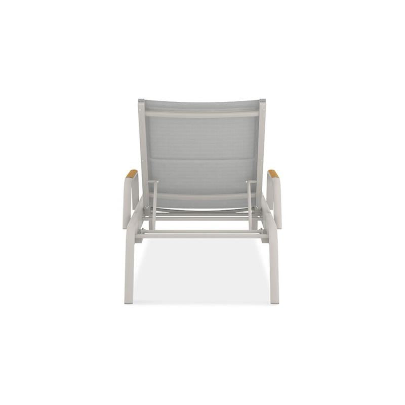 Gazelig lounger with armrests 195 x 76.7 x 32.5 cm aluminum and Batyline