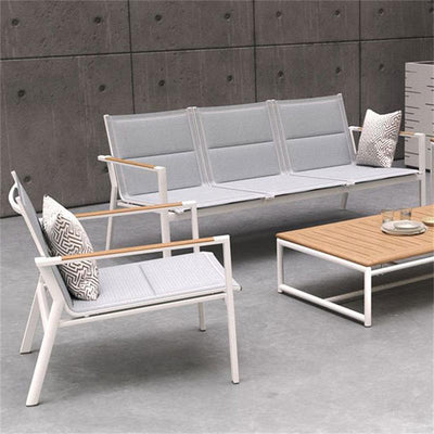 Gazelig Sofa 2 Sitzer  124,7 x 74,5 x 75 cm Aluminium und Batyline