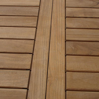Denver Ausziehtisch 180/120 x 120 x 74,5 cm - Zertifiziertes Teakholz GRADE A + Messingbeschläge