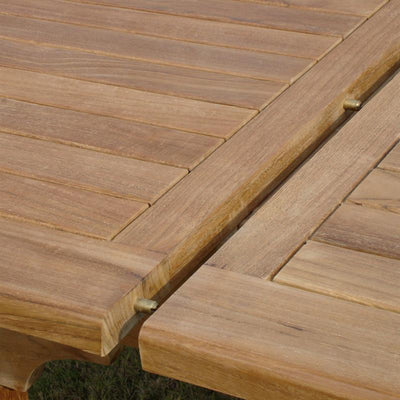 Denver Ausziehtisch 240/180 x 120 x 74,5 cm - Zertifiziertes Teakholz GRADE A + Messingbeschläge