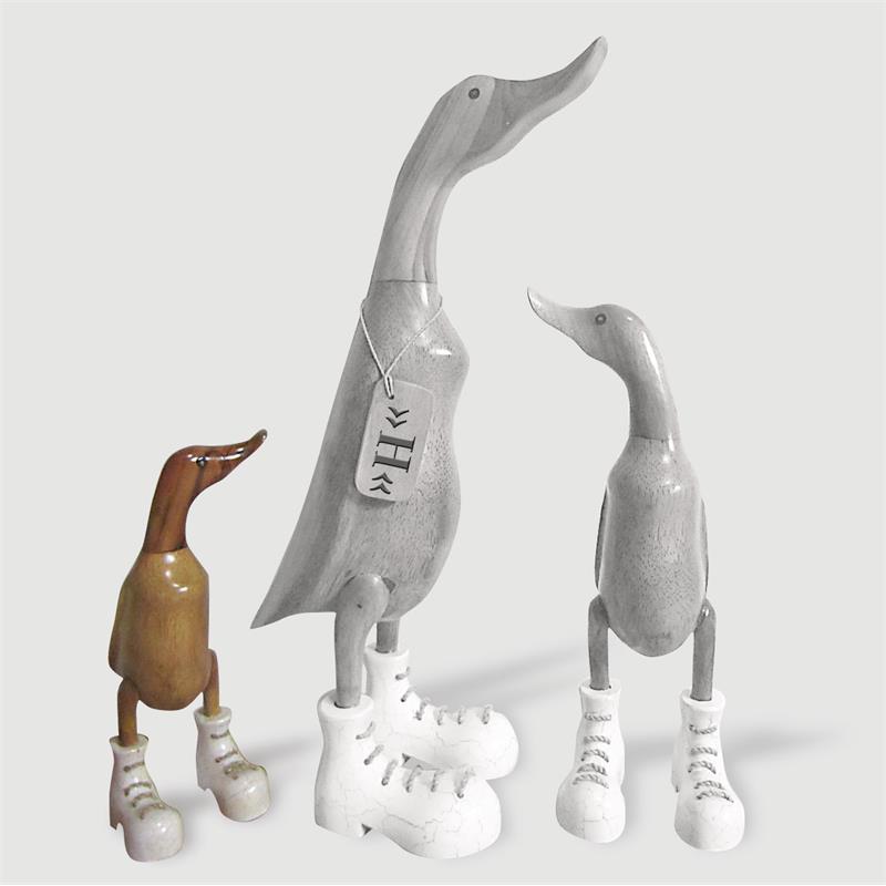 Canard »Hermine« - petit canard dressé brun avec des sabots blancs marbrés