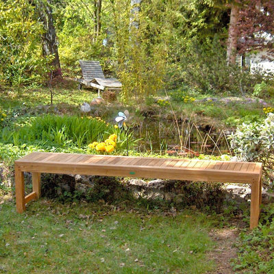 Banc de jardin Hampton sans dossier 180 cm - teck certifié GRADE A