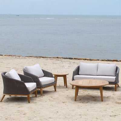 Table basse ronde Piedra 110 x 110 x 40 cm Teck certifié GRADE A