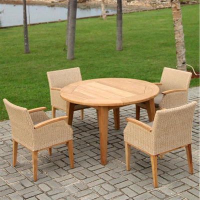 Fauteuil Stokeham 58 x 64 x 82 cm en osier avec pieds en teck
