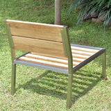 Makan Dining Lounge Set bestehend aus: 1 x Planka Dining Lounge Tisch 120 x 80 cm, 3 x Makan Lounge Eckmodul, 2 x Makan Lounge Mittelmodul inkl. Sitzpolster und Rückenkissen in Sunproof