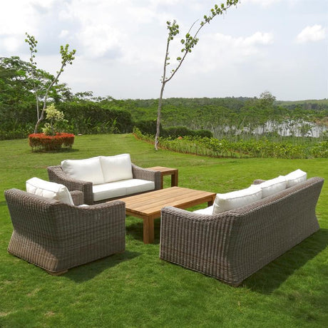 Monaco Loungeset bestehend aus 1 x Monaco Sessel und 1 x 2-Sitzer Monaco Sofa mit Nagata Polstern