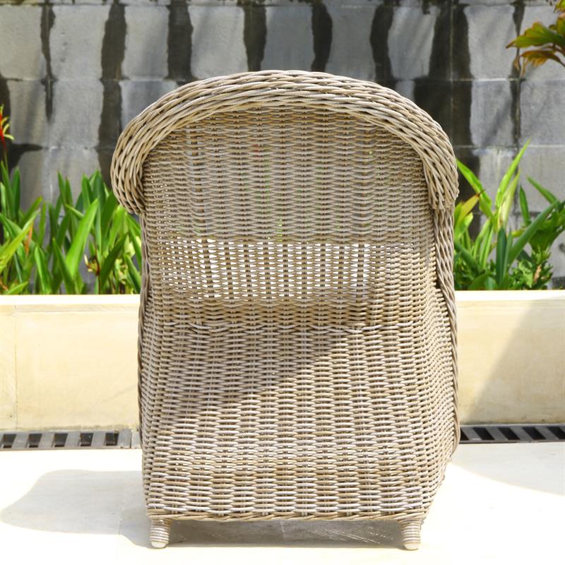 Monaco armchair with round backrest Kubu fiber