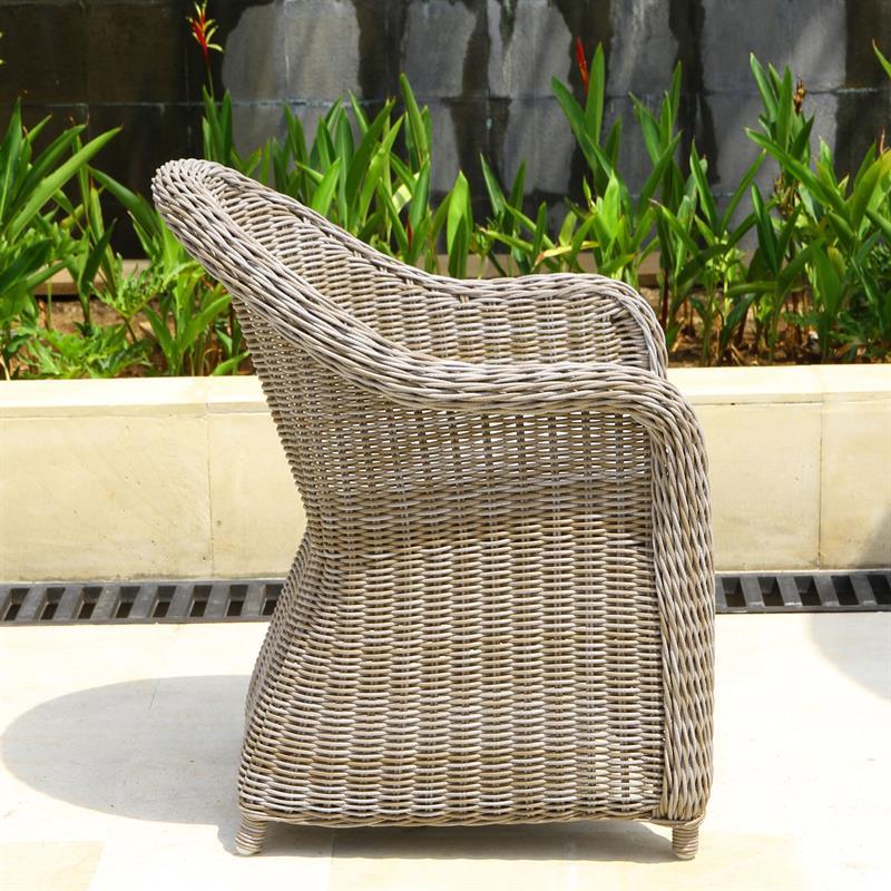 Monaco armchair with round backrest Kubu fiber