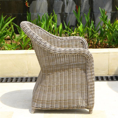 Fauteuil Monaco avec dossier rond en fibre Kubu