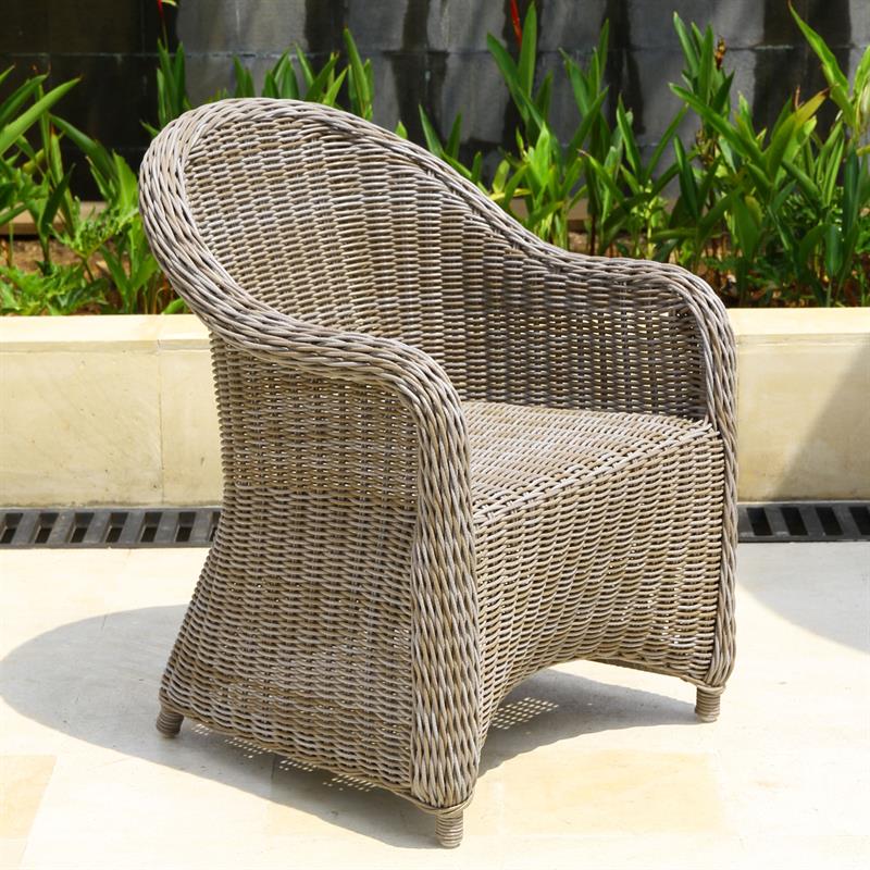Monaco armchair with round backrest Kubu fiber